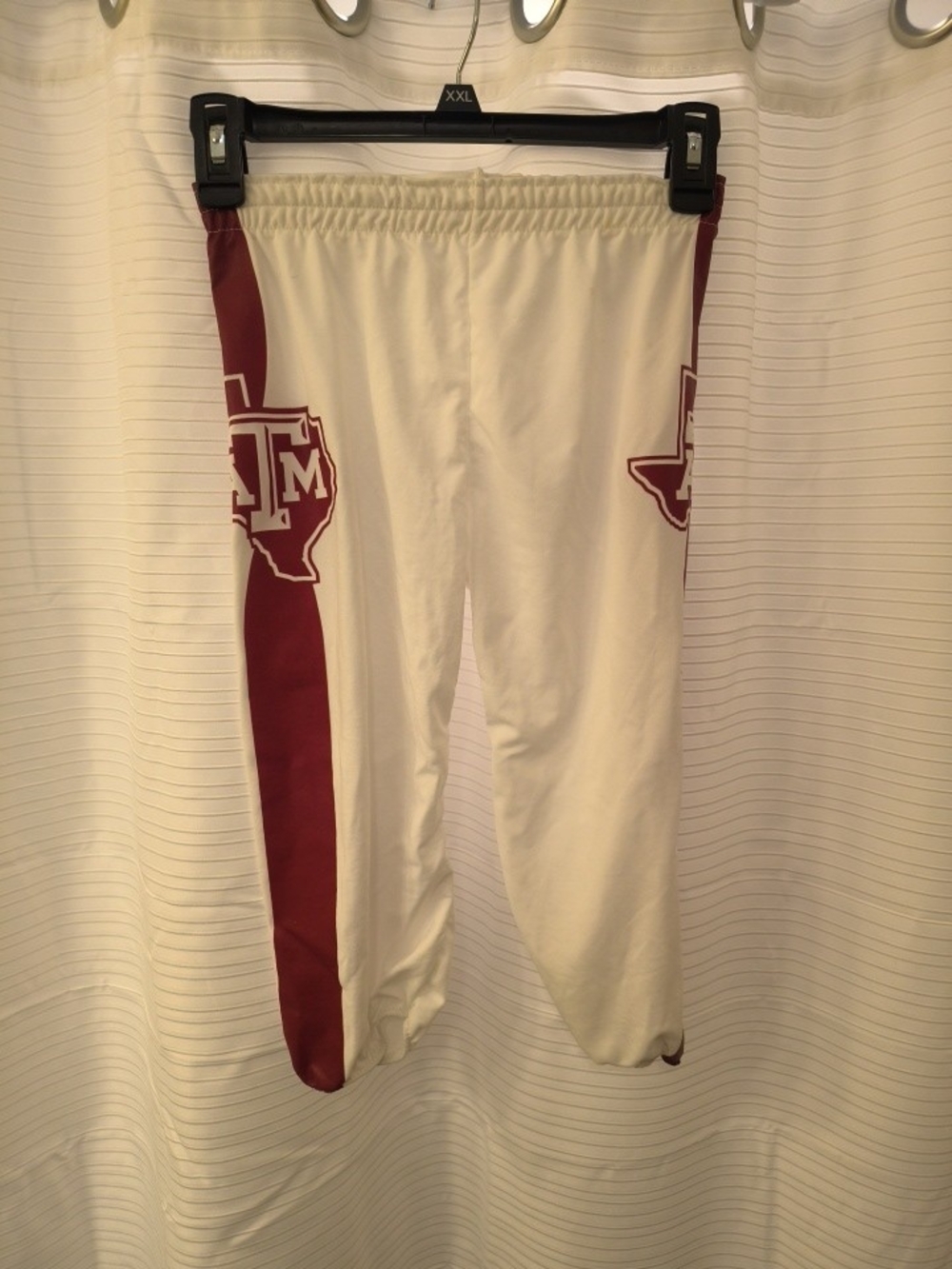 Kids White & Maroon Athletic Joggers with Team Logo